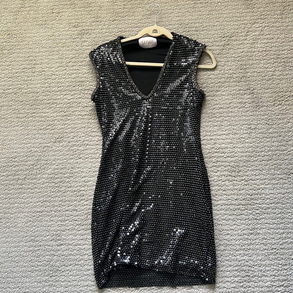 Revolve black sequin dress